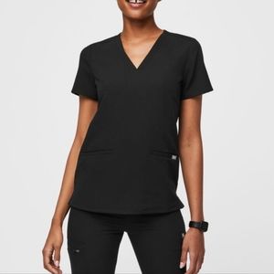 Figs Black Casma 3 Pocketed Scrub Top
